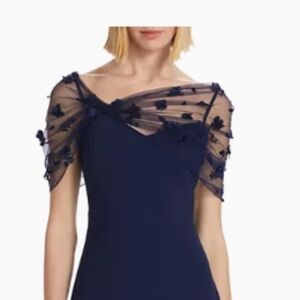 Theia Beaded Shawl Gown